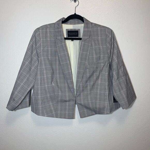 NWT Eloquii Plaid Cropped Blazer - Picture 1 of 10
